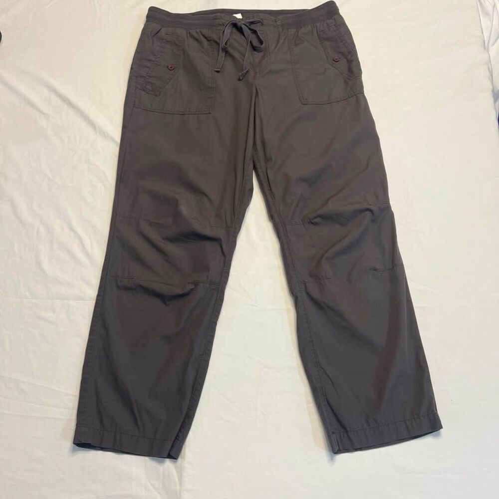 Ann Taylor Loft Lounge Drawstring Pants Large Dark Khaki Comfy Capris Casual